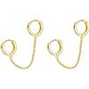 SLUYNZ 925 Argento Doppia Speranza Orecchini Catena per le Donne Ragazze Adolescenti Orecchini Doppio Piercing