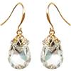 Navachi Orecchini pendenti placcati in oro 18 carati con cristallo a forma di fiore con zirconi multicolore