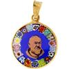SHALOM - Ciondolo Murrina Padre Pio, Argento 925 E Vetro Di Murano. Diametro 1,8 Cm