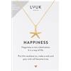 LUUK LIFESTYLE Collane per Donna e Ragazza in Argento Sterling 925, 50 cm | Ciondolo e cartolina HAPPINESS, Regali per Lei, Moglie, Mamma, Amica, Natale, Gioielli alla moda, Argento, Oro e Oro rosa