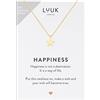 LUUK LIFESTYLE Collane per Donna e Ragazza in Argento Sterling 925, 50 cm | Ciondolo e cartolina HAPPINESS, Regali per Lei, Moglie, Mamma, Amica, Natale, Gioielli alla moda, Argento, Oro e Oro rosa