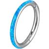 Hoisy 16G 1,2x10mm Cerchio Titanio Piercing Naso Donna, Cerchio con Opale, Piercing per Naso Donna Argento