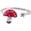 Helen de Lete S925 - Anello regolabile con fungo rosso