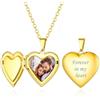 Custom4U Collana Donna Personalizzata Locket Argento Oro Foto Testo Inciso Nome Data in Acciaio Inox 316L Antiallergico Catena 50+5 CM Collana Mamma Fidanzata Confezione Regalo Creativo