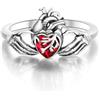 ONEFINITY Anello Claddagh con teschio in argento Sterling gotico a forma di cuore, gioiello irlandese Claddagh, regalo per donne e mamme