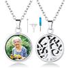 Custom4U Collana Urna a Forma Cuore Albero della Vita per Ceneri Cane Gatto Ciondolo Porta Ceneri Nome/Foto Personalizzata in 316L Acciaio inossidabile Impermeabile