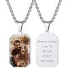 Custom4U Collana Personalizzata con 1/2 Foto Nome/Testo Incisione Laser Ciondolo Rotondo Colore Argento/Nero/Oro Regalo Commemorativo