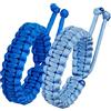 Jewboo Braccialetti di sopravvivenza in paracord intrecciato, fatti a mano, per coppie, uomini e donne, misura regolabile (set di 2)