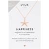 LUUK LIFESTYLE Collane per Donna e Ragazza in Argento Sterling 925, 50 cm | Ciondolo e cartolina HAPPINESS, Regali per Lei, Moglie, Mamma, Amica, Natale, Gioielli alla moda, Argento, Oro e Oro rosa