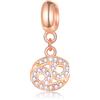 GLOWDAS Bracciale con charm in oro zodiacale - Ciondolo collana in argento sterling 925 in oro rosa, 12 oroscopo costellazione dangle CZ perline, regali di compleanno per donne/uomini
