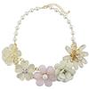 Bocar 5 fiore intrecciato cristallo Statement Chunky collana Bib collare gioielli di perle per le donne (NK-10127)