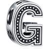 CRISNATA Letter G Charms, iniziali G alfabeto perline in argento sterling 925 vintage, si adatta Pandora Moments Bracciale, regalo per la laurea/nonna/nipoti
