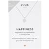 LUUK LIFESTYLE Collane per Donna e Ragazza in Argento Sterling 925, 50 cm | Ciondolo e cartolina HAPPINESS, Regali per Lei, Moglie, Mamma, Amica, Natale, Gioielli alla moda, Argento, Oro e Oro rosa