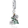 Rimgoris 925 Sterling Silver Charm per donne Bracciali Collana Albero di Natale Verde Amicizia Natale Halloween Testa di Zucca Carrozza di Natale Omino di Pan di Zenzero Pupazzo di Neve