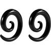 IMINI 2 dilatatori a spirale a forma di lumaca, in acciaio inox, placcati oro/nero, per orecchie allungate, gioielli per piercing per donne e uomini