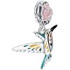 Rimgoris 925 Argento Sterling Charm Donne Bracciali Collana Lucciola Bagliore di Notte Solido Coniglio Cuore Rosa Giorno della Mamma Uovo di Pasqua Libellula Smalto Libellula Uccello Colibrì