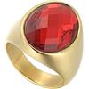 ANAZOZ Fedi Personalizzate Anello Donna Fedina,Anelli in Acciaio Inossidabile Donna Anelli Ovale 5MM con Zirconi Cubici Fedi Nuziali Oro