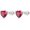 LAYCHEN Trustdavis 2024 Orecchini A Bottone In Vero Argento Sterling 925 Con Zirconi Colorati A Forma Di Cuore Per Donna, Gioielli Da Sposa In Argento Sterling 925 Pregiato.