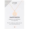 LUUK LIFESTYLE Collane per Donna e Ragazza in Argento Sterling 925, 50 cm | Ciondolo e cartolina HAPPINESS, Regali per Lei, Moglie, Mamma, Amica, Natale, Gioielli alla moda, Argento, Oro e Oro rosa