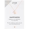 LUUK LIFESTYLE Collane per Donna e Ragazza in Argento Sterling 925, 50 cm | Ciondolo e cartolina HAPPINESS, Regali per Lei, Moglie, Mamma, Amica, Natale, Gioielli alla moda, Argento, Oro e Oro rosa