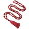 INFINITY GEMS Mala naturale di onice rosso AAA, collana di preghiera, Mala tibetano, Mala annodato, collana di onice rosso, Mala di perline da 6 mm, Mala di onice rosso da 108 perline, Yoga, Mantra Mala