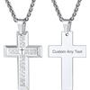 Supcare Collana Croce Uomo Donna - 4 Stili Crocifisso in Acciaio Inossidabile, Argento/Nera/Oro Tridimensionale - Ciondolo Cristiano 55+5 cm - Gioielli