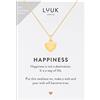 LUUK LIFESTYLE Collane per Donna e Ragazza in Argento Sterling 925, 50 cm | Ciondolo e cartolina HAPPINESS, Regali per Lei, Moglie, Mamma, Amica, Natale, Gioielli alla moda, Argento, Oro e Oro rosa