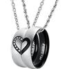 ANAZOZ Collana Donna e Uomo, 6MM I Love You Acciaio Inossidabile Anello Collane Pendente Cuore, Collana Coppia Incisione Personalizzata