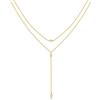 RIXERKOC Collana lunga a Y per Donna, Catena Lariat placcata in oro 14k con Ciondolo Zirconi Collana a Y a Strati Regolabile Gioiello Regalo per Natale San Valentino