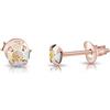 DTPsilver® Orecchini Punto Luce Oro Rosa - Orecchini Argento 925 Placcati Oro Rosa con Cristalli Colorati 4 mm - Orecchini Donna Oro Rosa - Punto Luce Orecchini Donna - Orecchini Piccoli Oro Rosa