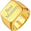 FindChic Anello uomo in acciaio inossidabile 316L, stile quadrato, anello quadrato, anello oro/nero/grigio/argento misura 14,5-32,5 regalo di ricordo per uomo， confezione regalo