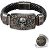 Generico Old Fuckers Club Bracciale intrecciato da motociclista con teschio vintage e fiamma, troppo vecchio per prendersene cura, braccialetto da motociclista gotico, per la famiglia degli uomini