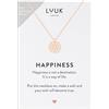 LUUK LIFESTYLE Collane per Donna e Ragazza in Argento Sterling 925, 50 cm | Ciondolo e cartolina HAPPINESS, Regali per Lei, Moglie, Mamma, Amica, Natale, Gioielli alla moda, Argento, Oro e Oro rosa