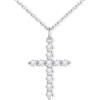 U7 Collana Donna Croce con Zirconi+ Catena Acciaio 45+5 cm, 3 Taglie Colori | Collana croce donna con Zirconi 5A+, ciondolo croce in rame placcato platini/oro 14K/oro rosa, regalo per donna mamma amica