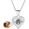 Custom4U Collana Personalizzata per Donne, Collana a Proiezione Oro/Argento Ciondolo Cuore con Foto all'Interno, Catena in Ottone 40+5cm Gioiello Regalo per Mamma Figlia Moglie in Anniversario