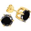 PAKORIO Orecchini a bottone Moissanite VVS1, Argento S925 placcato oro 14K, rotondo 4/6 griffe, unisex ipoallergenico