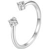 LAYCHEN Anello Regolabile In Oro Bianco Con Moissanite, In Argento Sterling 925, Squisito Anello Aperto Per Donna, Regalo Di Alta Gioielleria