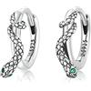 CHABER Fibbie per Orecchie di Serpente in Argento Sterling 925 Intarsiate con Orecchini A Cerchio da Donna in Zirconio Verde, Gioielli da Donna, Regalo di Dichiarazione