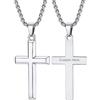 Supcare Collana Croce Uomo Donna - 4 Stili Crocifisso in Acciaio Inossidabile, Argento/Nera/Oro Tridimensionale - Ciondolo Cristiano 55+5 cm - Gioielli