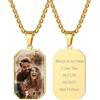 Custom4U Collana Personalizzata con 1/2 Foto Nome/Testo Incisione Laser Ciondolo Rotondo Colore Argento/Nero/Oro Regalo Commemorativo