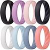 ThunderFit Anello di fidanzamento in silicone ondulato, larghezza 6 mm, spessore 2 mm, elegante, traspirante, anello di fidanzamento