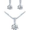 CPSLOVE Collana e Orecchini di Zirconi da Donna, Parure di Gioielli in Argento 925, Collane Ciondolo di Diamanti Solitario, Orecchini cdi Diamanti Scintillanti