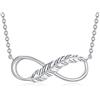 PDTJMTG Collana Infinity con piuma in argento Sterling 925 per donna 18+2, Argento sterling