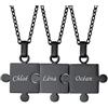 Custom4U Collana Set Puzzle jigsaw Collana Combinazione BFF Amici Collana Famiglie Coppie Personalizzata 2/3/4/5/6/7/8 Pezzi Collana Testo Nome Laser Acciaio Inox Oro Colorfast Antiallergico