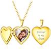 Custom4U Collana Donna Personalizzata Locket Argento Oro Foto Testo Inciso Nome Data in Acciaio Inox 316L Antiallergico Catena 50+5 CM Collana Mamma Fidanzata Confezione Regalo Creativo