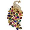 GFM® Spilla a forma di pavone, di grandi dimensioni, con cristalli e strass, per Natale, compleanno, festa della mamma, San Valentino, anniversario di matrimonio, Grande, Metallo