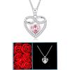 TIZU Collana Donna con ciondolo Cuore Amore infinito, Gioielli Donna Regalo per Lei con Rosa Eterna Scatola regalo e biglietti d'auguri,Regali di Natale compleanno Anniversario