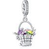 Rimgoris 925 Argento Sterling Charm Donne Bracciali Collana Lucciola Bagliore di Notte Solido Coniglio Cuore Rosa Giorno della Mamma Uovo di Pasqua Libellula Smalto Libellula Uccello Colibrì