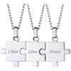 Custom4U Puzzle Jigsaw Collana Set Personalizzato BFF Amici Famiglie Collana Mamma Collana Creativa 2/3/4/5/6/7/8 Pezzi Pendente Quadrato Nome Incisione Collana Accaio Inox Impermeabile
