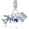 Rimgoris 925 Argento Sterling Charm Donne Bracciali Collana Lucciola Bagliore di Notte Solido Coniglio Cuore Rosa Giorno della Mamma Uovo di Pasqua Libellula Smalto Libellula Uccello Colibrì